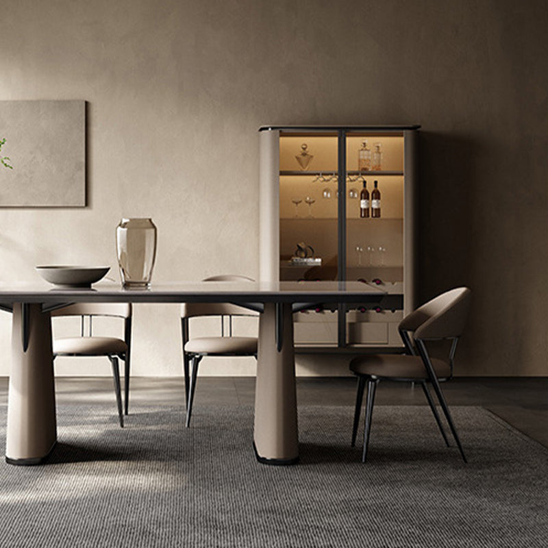 Contemporary Dining Chairs Faux Leather Upholstered Armless Side Chair