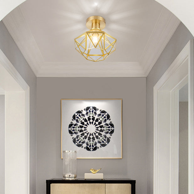 Modern Glass Ceiling Lamp Household Flush Mount Light Fixture for Bedroom