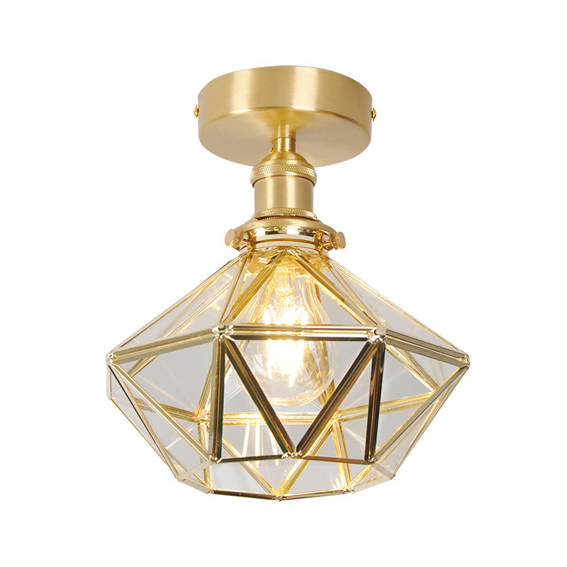 Modern Glass Ceiling Lamp Household Flush Mount Light Fixture for Bedroom