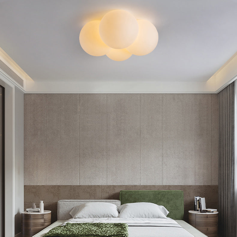 White 4 - Light Flush Mount Light Plastic Globe Kids Style Ceiling Flush Mount