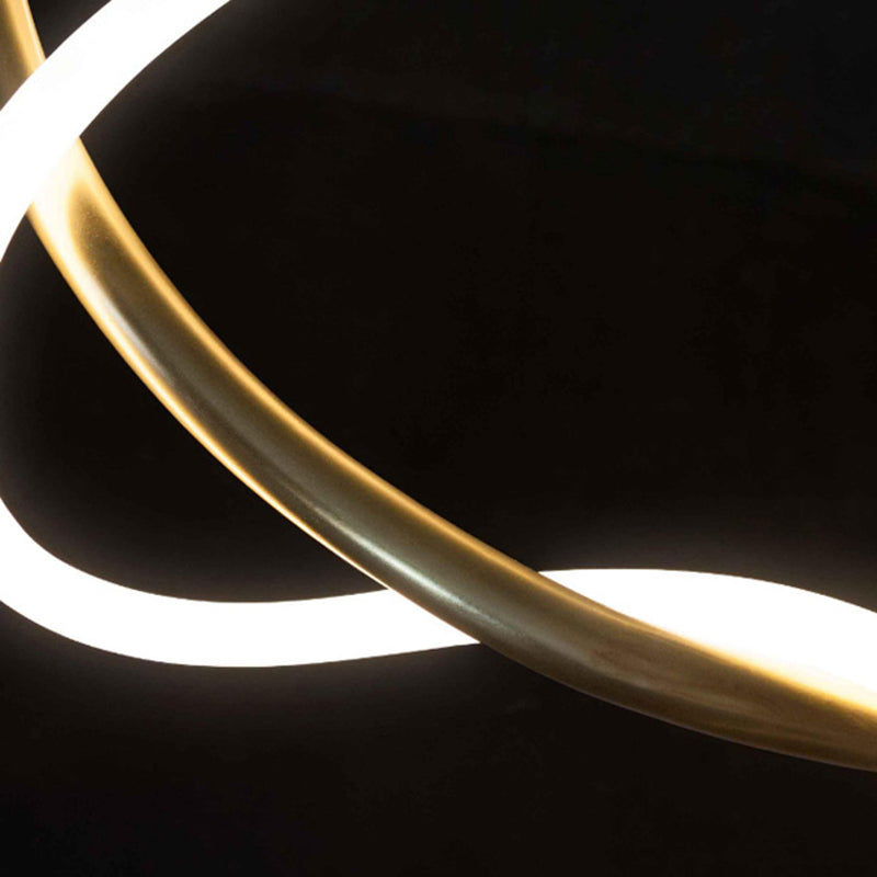 Linear Shape Chandelier Lighting Modern Style Metal 1 Lights Island Lamps in Gold