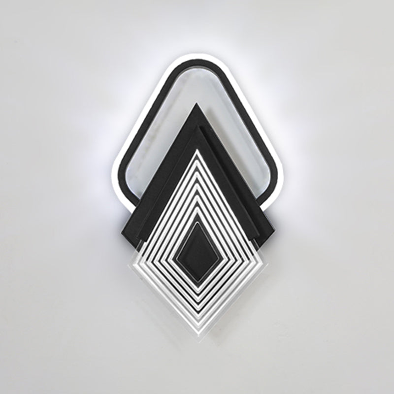 Contemporary LED Wall Mount in Black / Gold Metal Geometric Wall Fixture