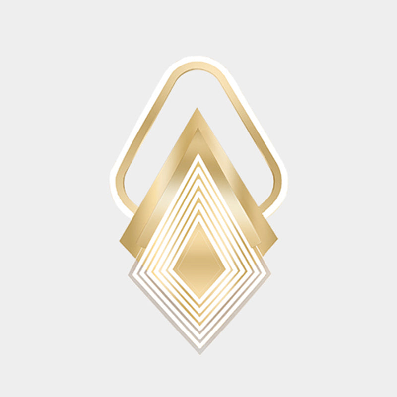 Contemporary LED Wall Mount in Black / Gold Metal Geometric Wall Fixture