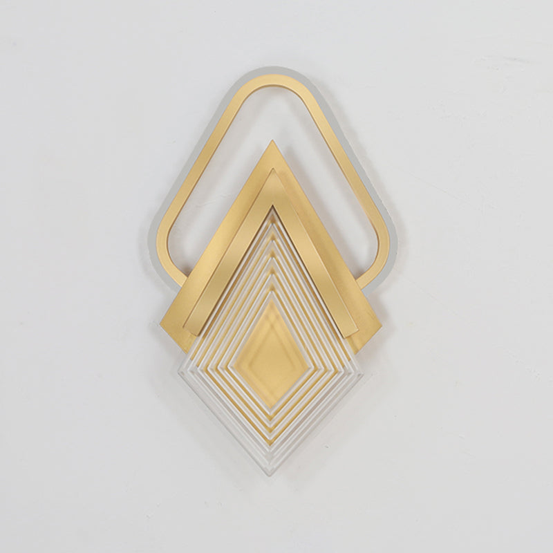 Contemporary LED Wall Mount in Black / Gold Metal Geometric Wall Fixture