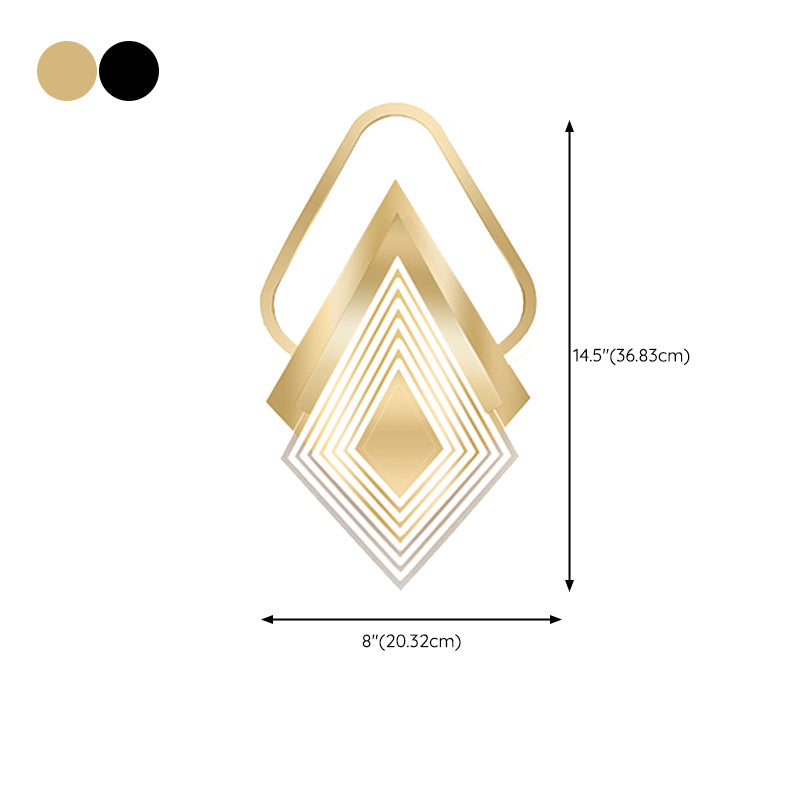 Contemporary LED Wall Mount in Black / Gold Metal Geometric Wall Fixture