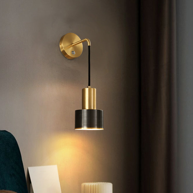 Metal Cylinder Wall Sconce Light Modern 1-Light Wall Sconce Lighting