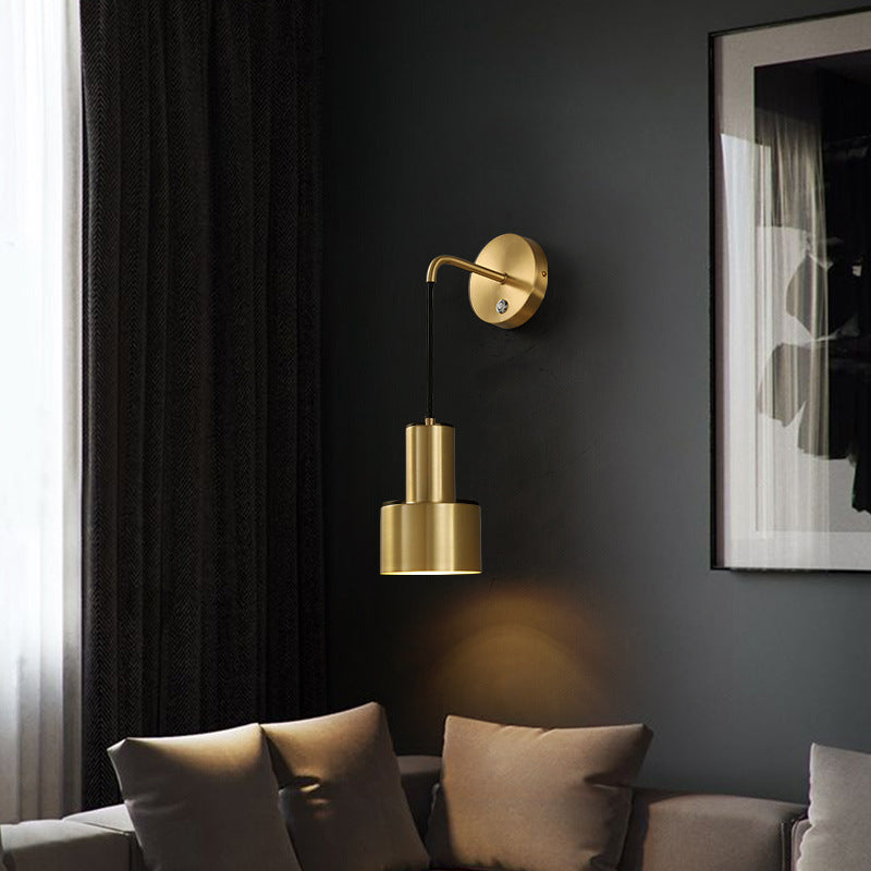 Metal Cylinder Wall Sconce Light Modern 1-Light Wall Sconce Lighting