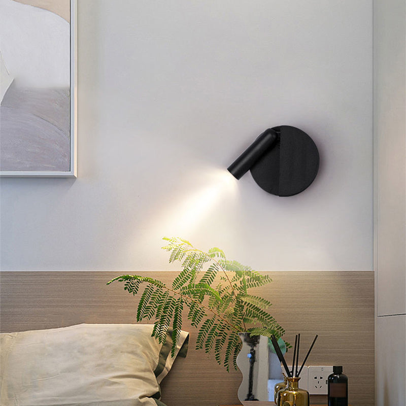 Modern Style Wall Lamp Metal 1 Light Sconces in Black for Bedroom