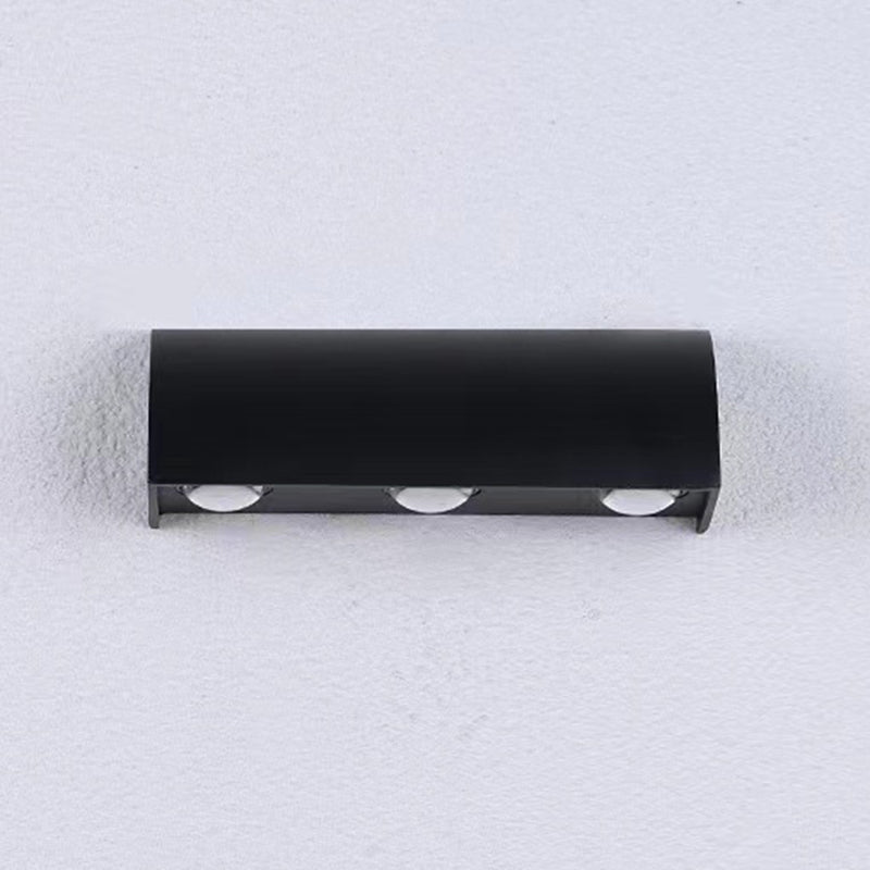 Modern Style Wall Lamp Metal 3 Lights Sconces in Black for Outdoor