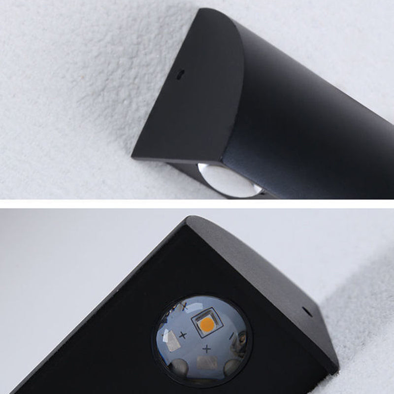 Modern Style Wall Lamp Metal 3 Lights Sconces in Black for Outdoor