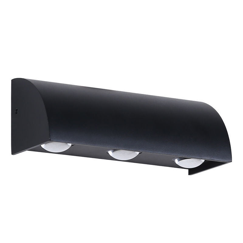 Modern Style Wall Lamp Metal 3 Lights Sconces in Black for Outdoor