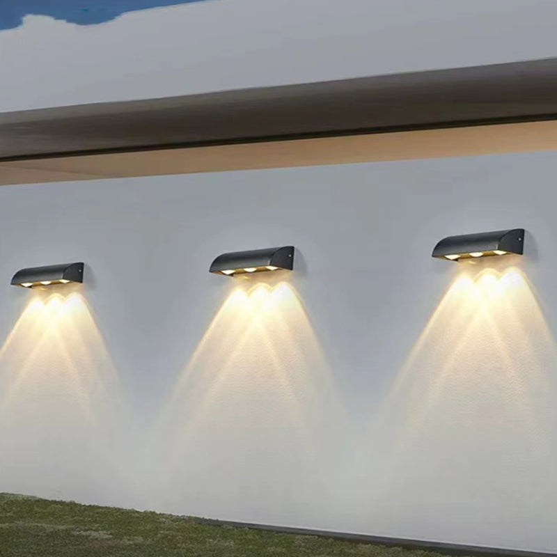 Modern Style Wall Lamp Metal 3 Lights Sconces in Black for Outdoor