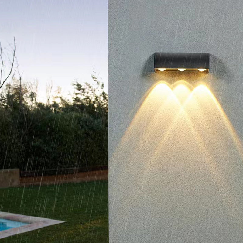 Modern Style Wall Lamp Metal 3 Lights Sconces in Black for Outdoor