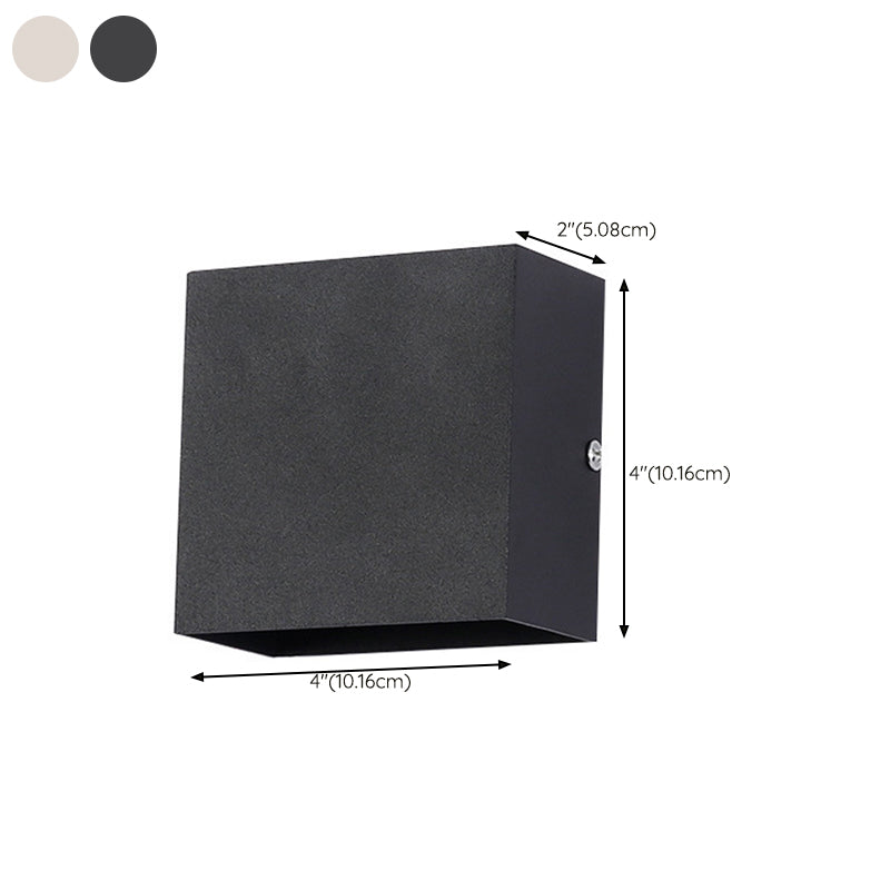 Square Shape Wall Lighting Modern Style Metal 2 Lights Sconce in Black/White