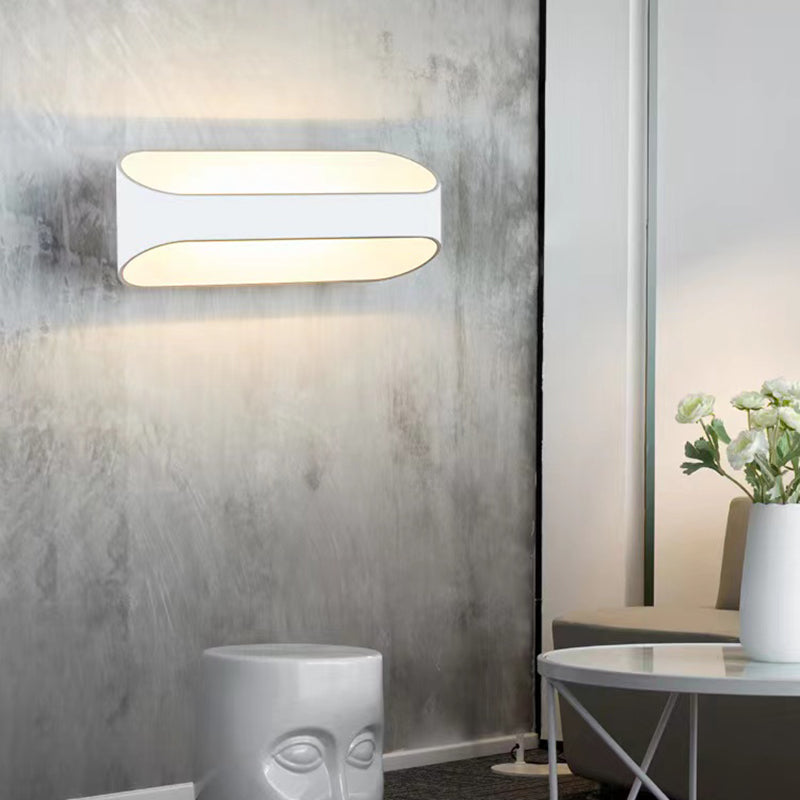 Modern Style Geometry Shade Wall Lamp Metal 2 Lights Sconces for Bedroom