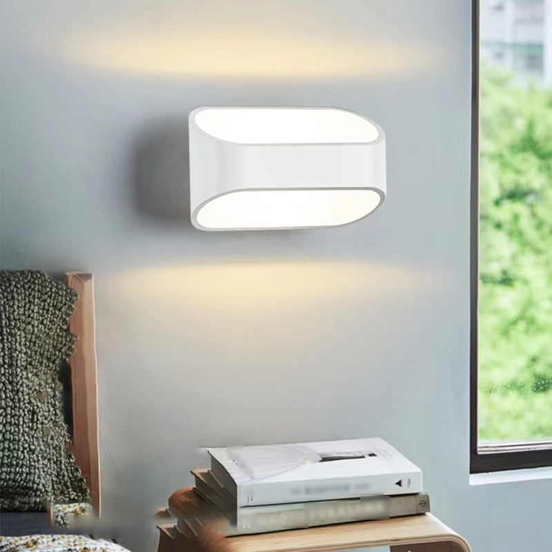 Modern Style Geometry Shade Wall Lamp Metal 2 Lights Sconces for Bedroom