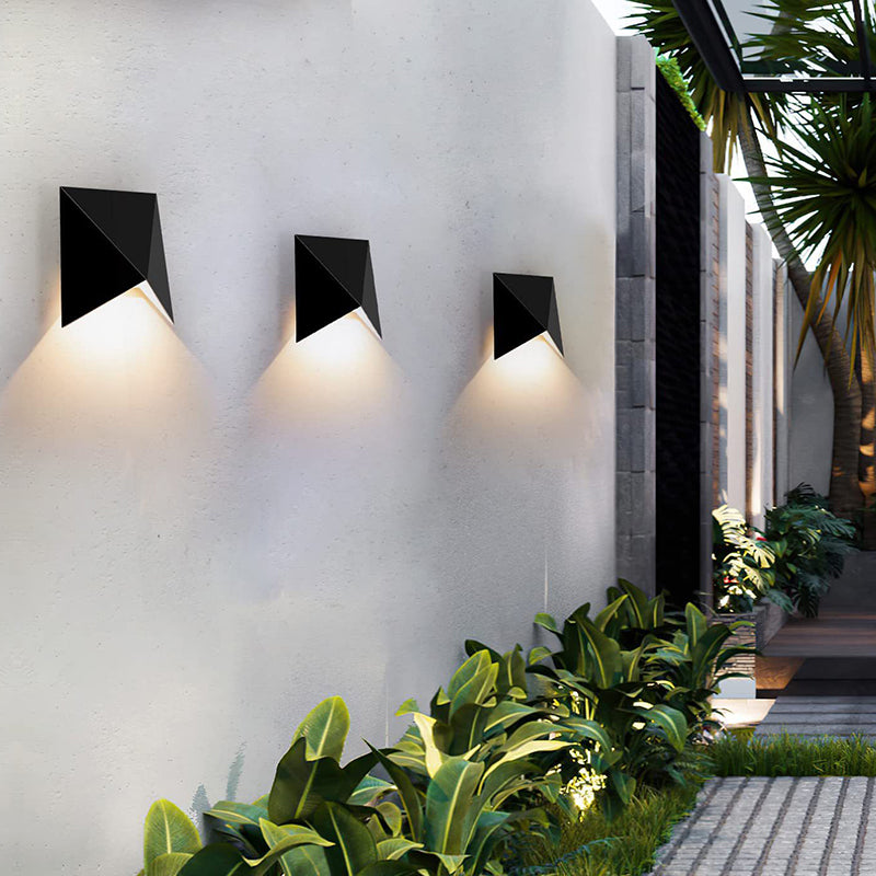 Modern Style Geometry Shade Wall Lamp Metal 1 Light Sconces for Outdoor