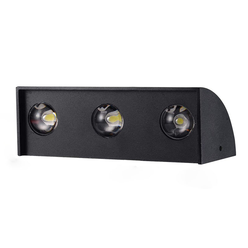 3 Lights Modern Style Wall Lamp Metal Sconces in Black for Outdoor