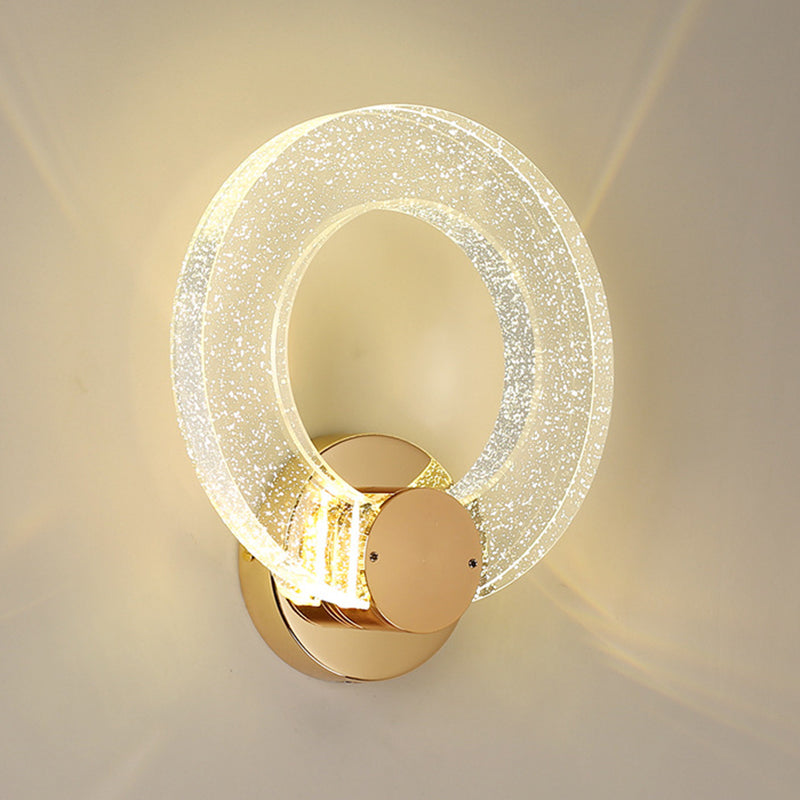 1 Light Circle Wall Lamp Simplicity Metal Wall Mounted Light Fixture