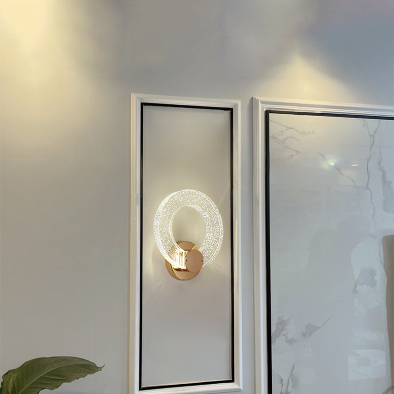 1 Light Circle Wall Lamp Simplicity Metal Wall Mounted Light Fixture