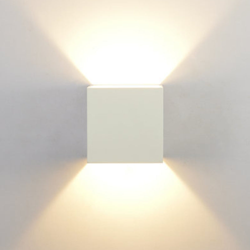 Square Shape Wall Sconce Modern Style Metal 2 Lights Sconce Lamp
