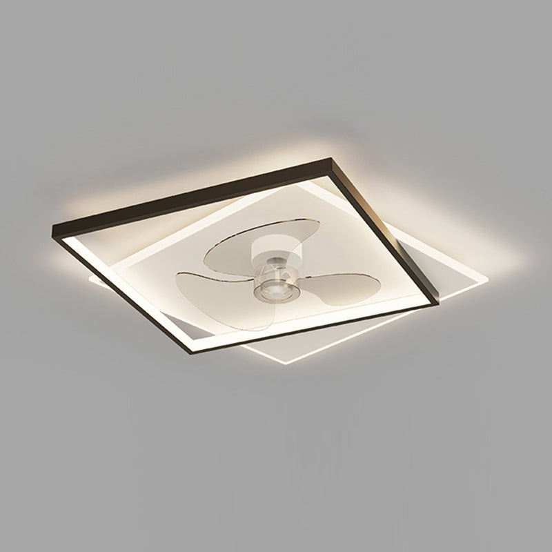 3-Blade Modern LED Ceiling Fan Black/Golden Fan with Light for Room