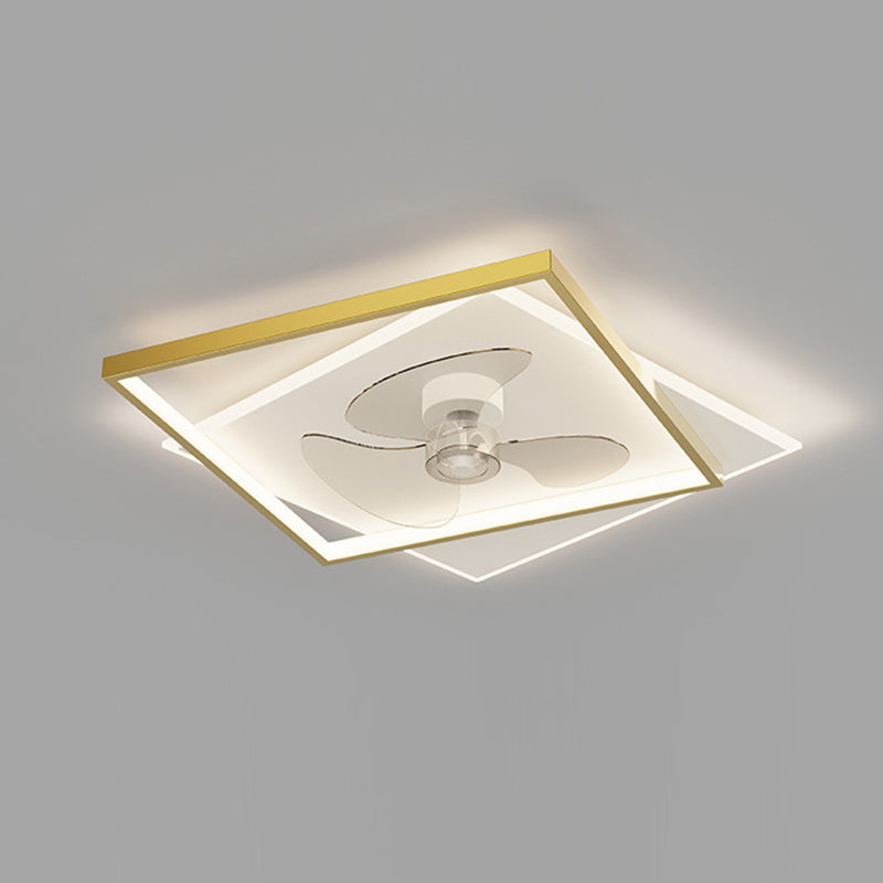 3-Blade Modern LED Ceiling Fan Black/Golden Fan with Light for Room