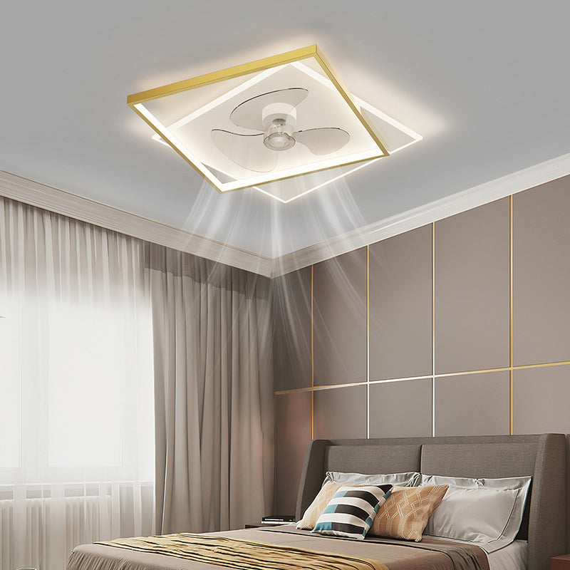 3-Blade Modern LED Ceiling Fan Black/Golden Fan with Light for Room