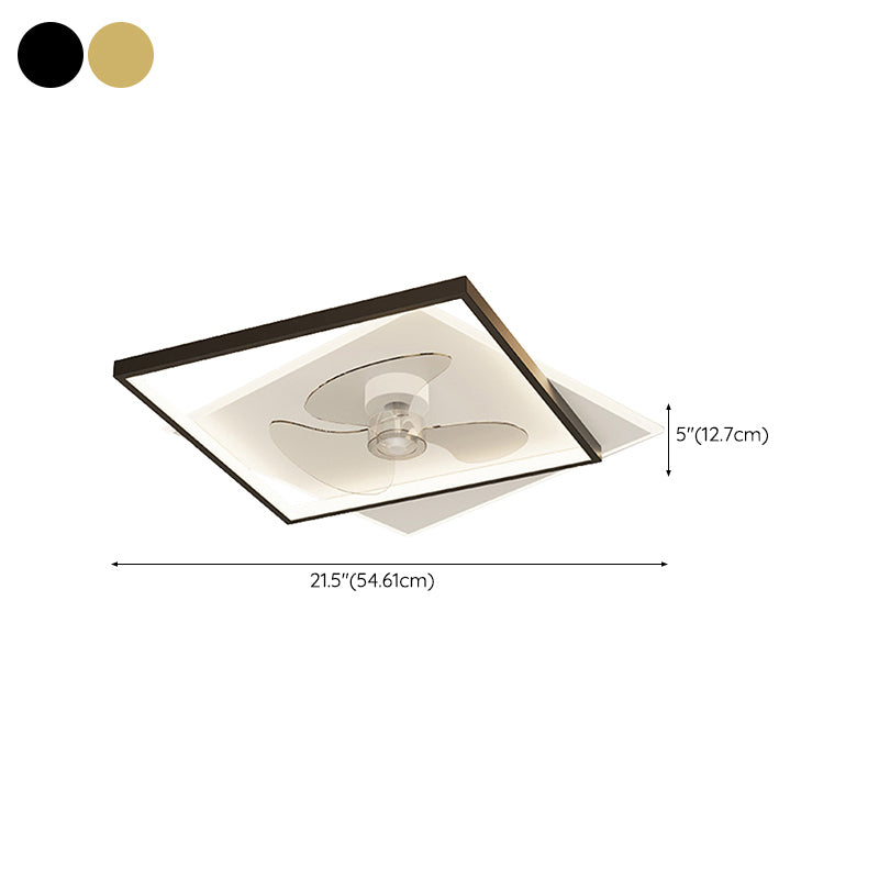 3-Blade Modern LED Ceiling Fan Black/Golden Fan with Light for Room