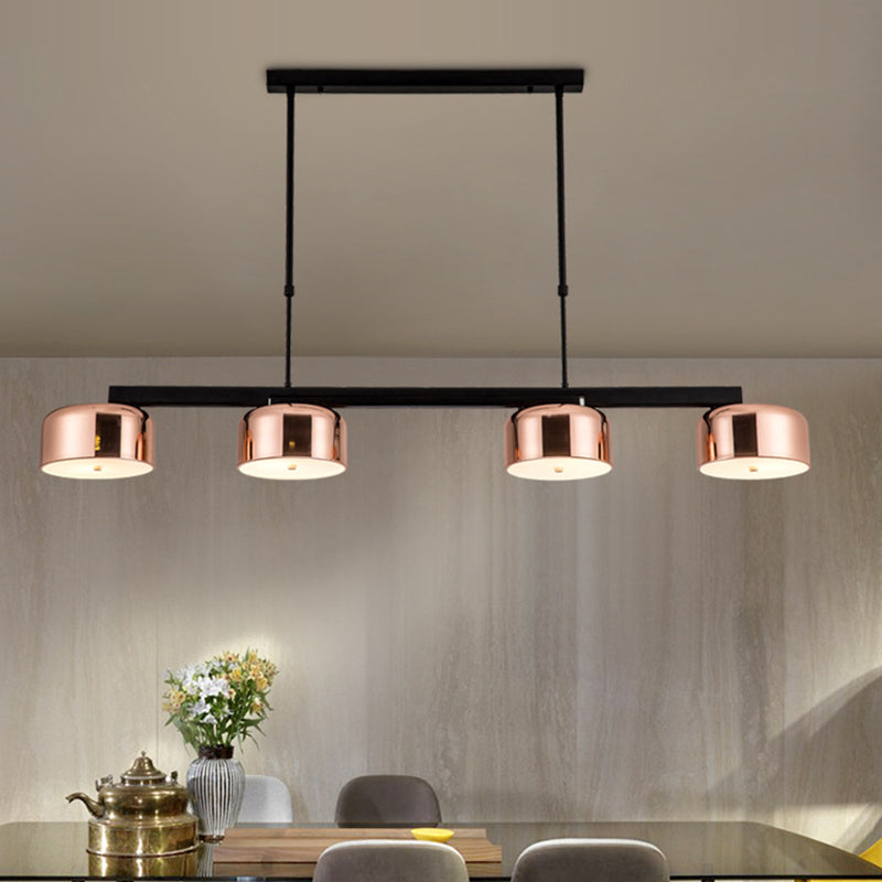 Linear Shape Chandelier Lighting Modern Style 4 Lights Island Lamp for Living Room