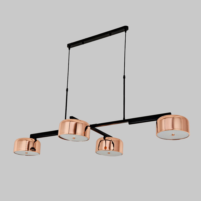 Linear Shape Chandelier Lighting Modern Style 4 Lights Island Lamp for Living Room