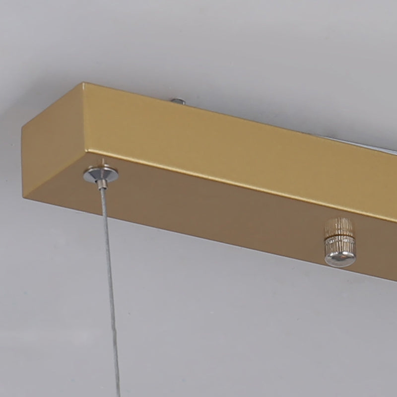 Linear Shape Chandelier Lighting Modern Style Metal 1 Light Island Lamp in Gold/Black