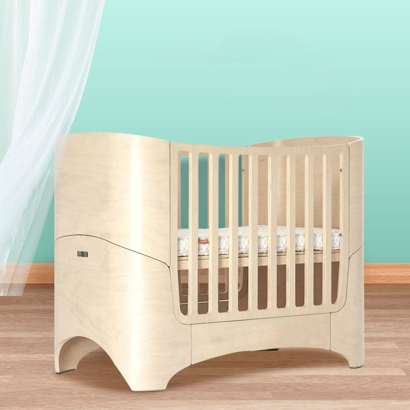 Solid Wood Adjustable Height Crib Home 5-In-1 Convertible Crib