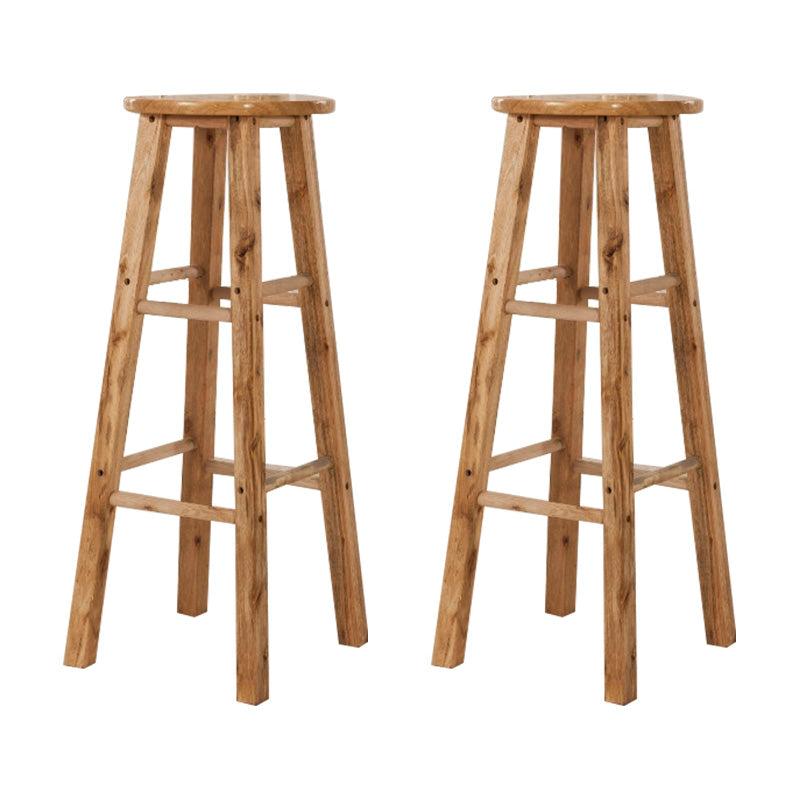 Backless Bar Stool Industrial Style Wooden Counter Height Stools