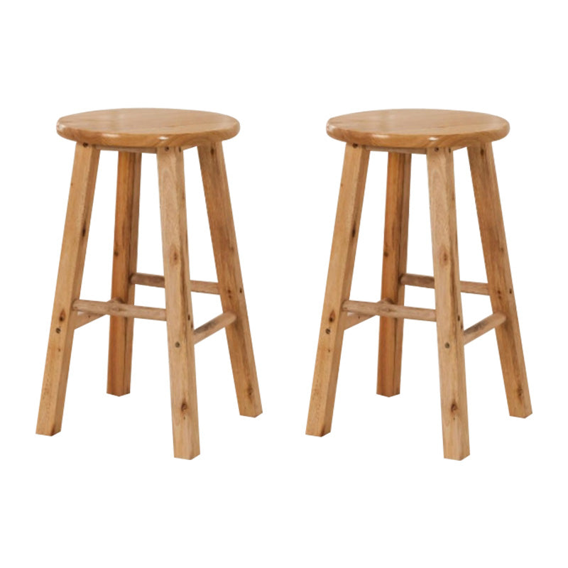 Backless Bar Stool Industrial Style Wooden Counter Height Stools