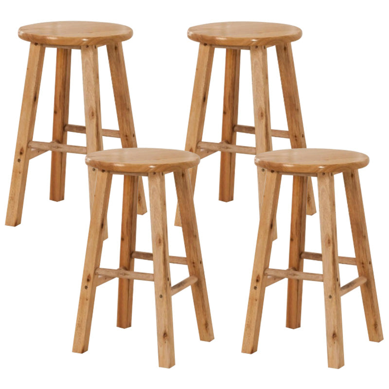 Backless Bar Stool Industrial Style Wooden Counter Height Stools