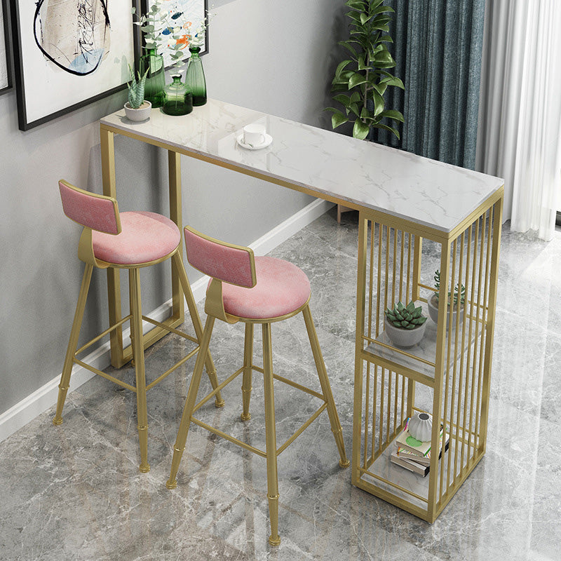 Contemporary Iron Counter Height Stools Armless Bar Stool with Black