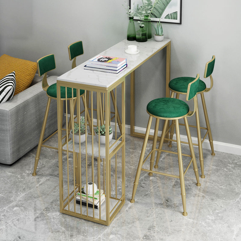 Contemporary Iron Counter Height Stools Armless Bar Stool with Black