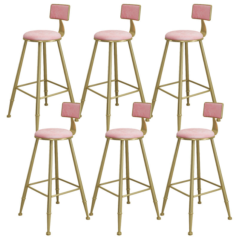 Contemporary Iron Counter Height Stools Armless Bar Stool with Black