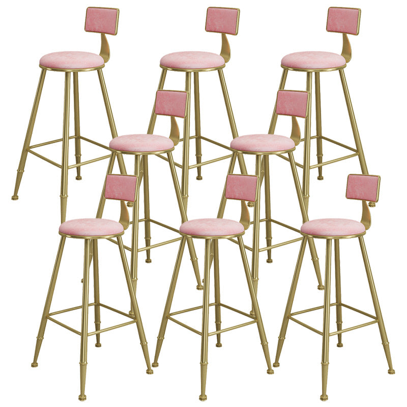 Contemporary Iron Counter Height Stools Armless Bar Stool with Black