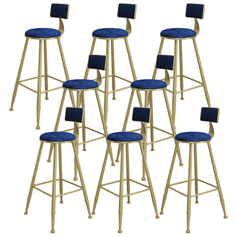 Contemporary Iron Counter Height Stools Armless Bar Stool with Black