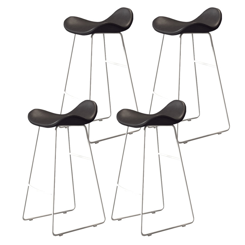 Glam Style Faux Leather Barstool Saddle Seat Bar Stool for Living Room