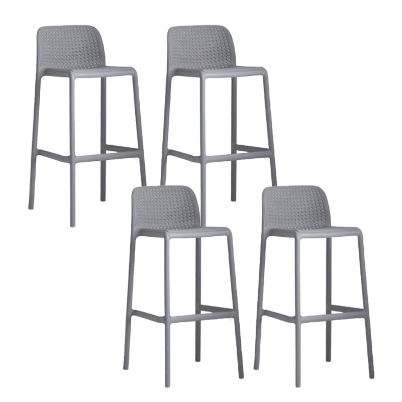 Industrial Plastic Low Back Bar Stool Armless Stackable Bar Stool