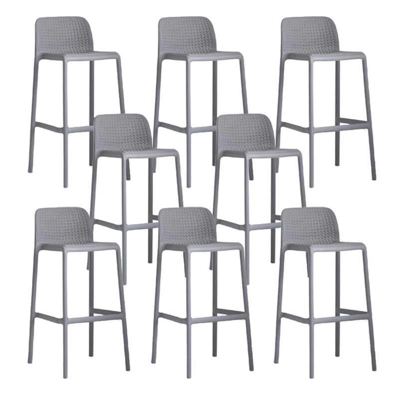 Industrial Plastic Low Back Bar Stool Armless Stackable Bar Stool