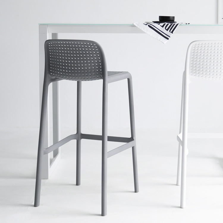 Industrial Plastic Low Back Bar Stool Armless Stackable Bar Stool