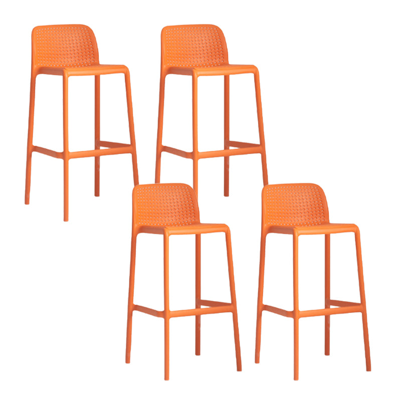 Industrial Plastic Low Back Bar Stool Armless Stackable Bar Stool