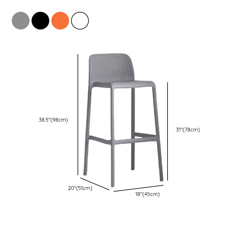 Industrial Plastic Low Back Bar Stool Armless Stackable Bar Stool