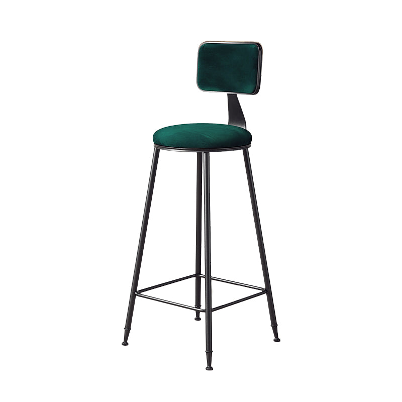 Contemporary Style Barstool Round Low Back Bar Stool with Black Frame