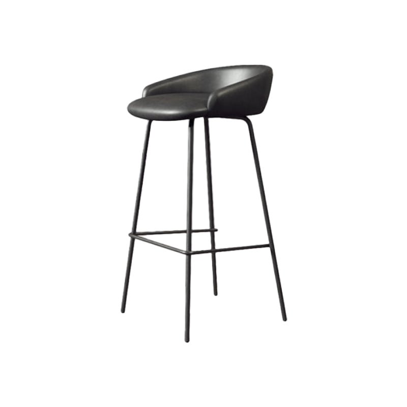 Modern Armless Backrest Counter Stool Iron Bar Stool with Cushion for Milk Tea Shop