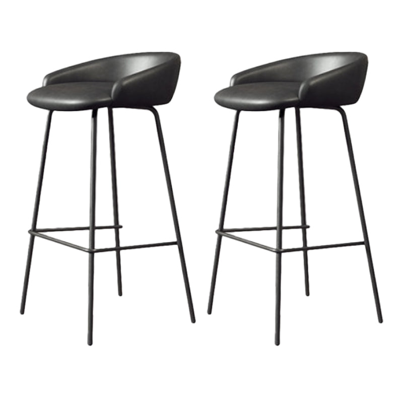 Modern Armless Backrest Counter Stool Iron Bar Stool with Cushion for Milk Tea Shop